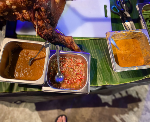 best suckling pig in sanur, babi guling bali, babi guling sanur, best babi guling, all you can eat, roasted pig, pig on a spit bali