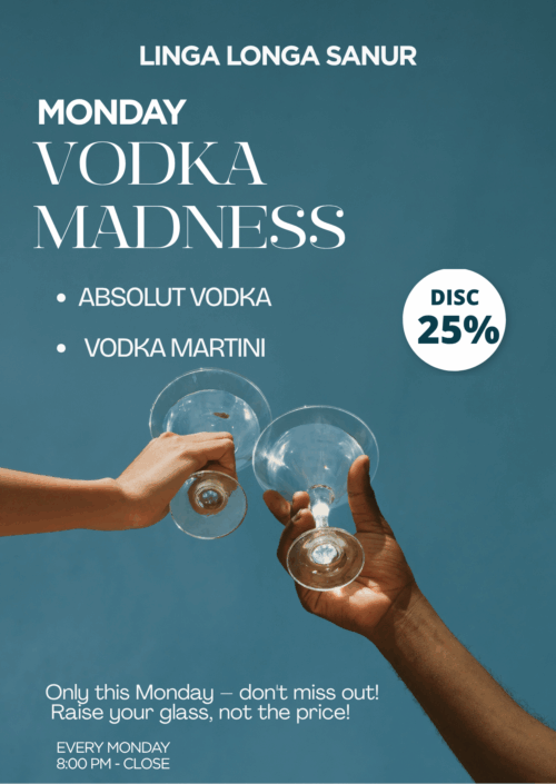vodka happy hour, Sanur Bar, Linga Longa, happy hour